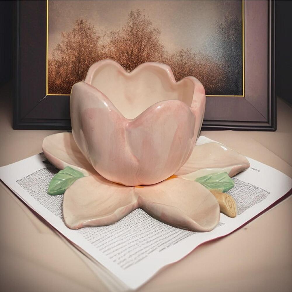 Fitz and Floyd Magnolia Giftware Collection Excellent Vintage Tealight EUC